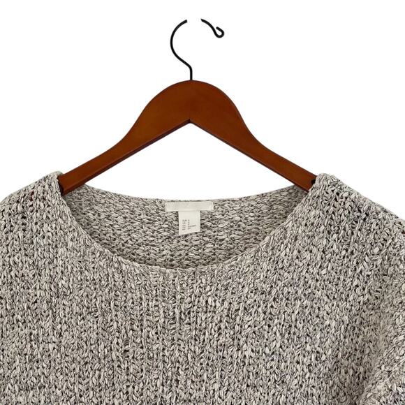 H&M Neutral/Tan Marled Cotton Blend Oversized Chunky Knit Sweater/Tunic, S - Picture 3 of 13